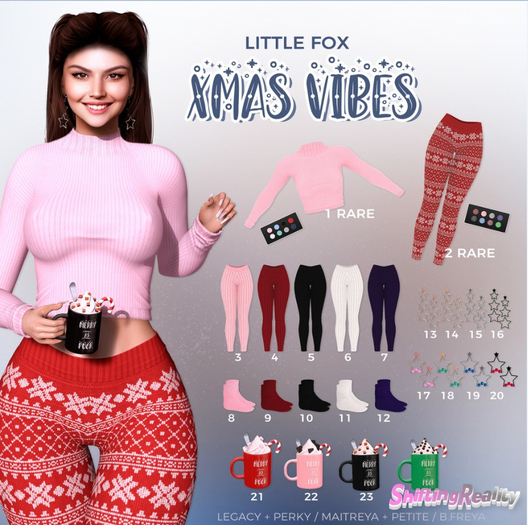 '#17 Little Fox - Xmas spirit.Pearl.Earrings - Rose - COMMO