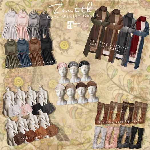 =Zenith=Cozy Long Coat/Scraf with Tea (all color)Lara - RARE