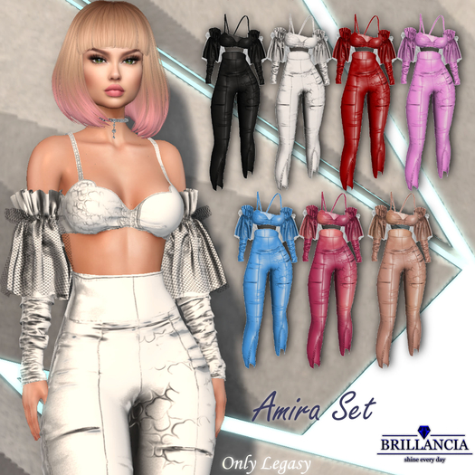 BRILLANCIA  - Amira Set Pants ( white)