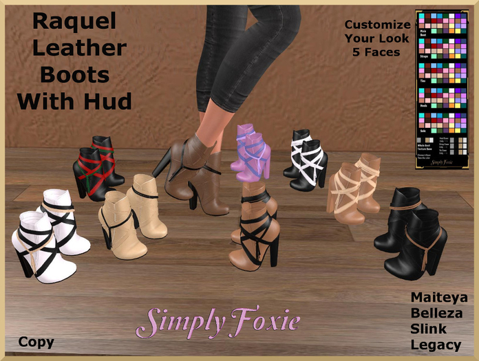 Raquel Leather Boots With Hud (Boxed)