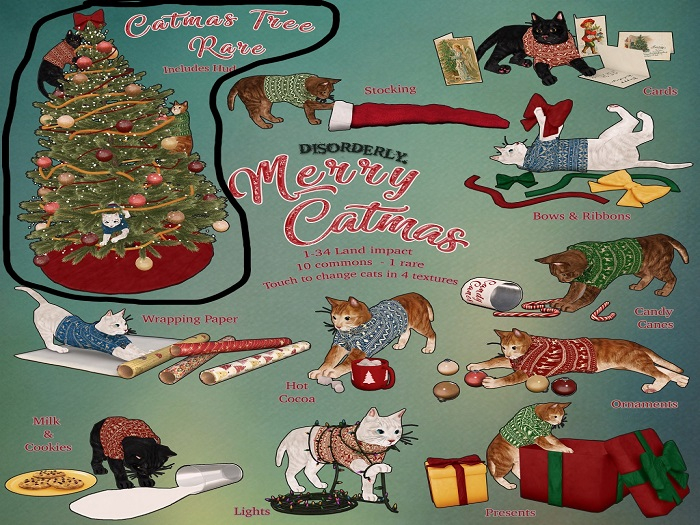 DISORDERLY. / Merry Catmas / Catmas Tree / RARE