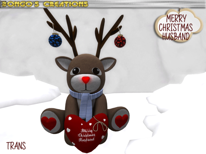 BMC2038-   ADORABLE GIFT - MERRY CHRISTMAS HUSBAND - RUDOLPH.
