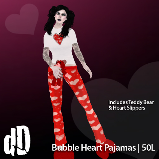 Delaney's Valentines Pajamas - Bubble Heart PJs