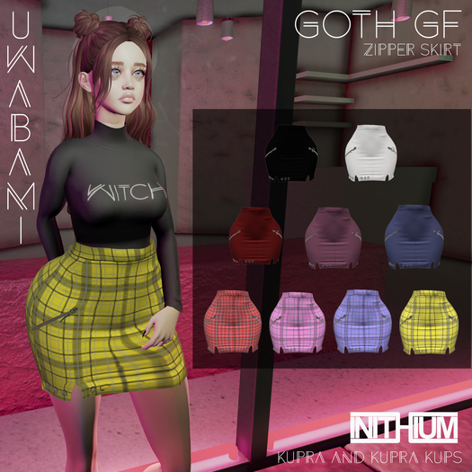 // UWABAMI // GOTH GF Zipper Skirt FATPACK