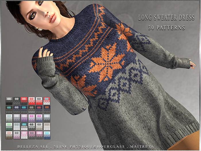 GGVG LONG SWEATER DRESS 30 COLORS