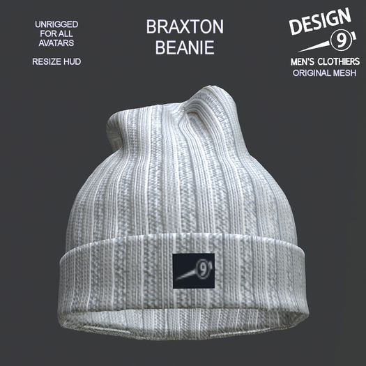 -[d9]- Braxton Beanie - White (Wear)
