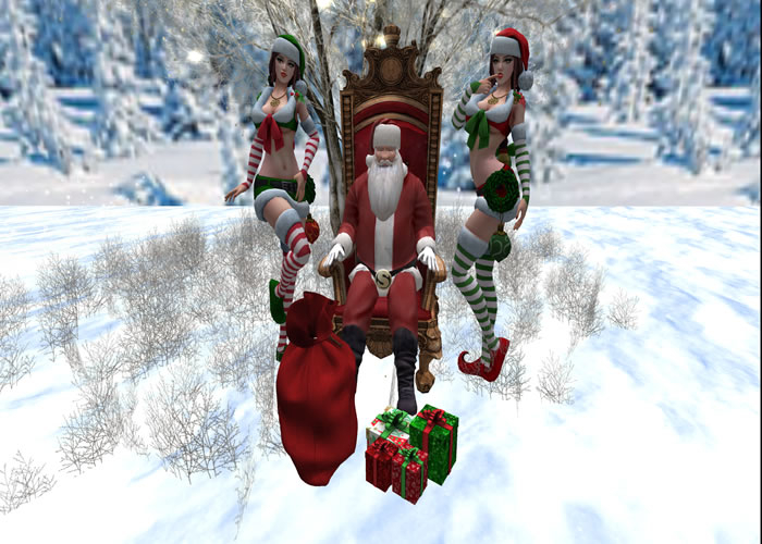 ~D.C~ Sitting Santa with Elf  