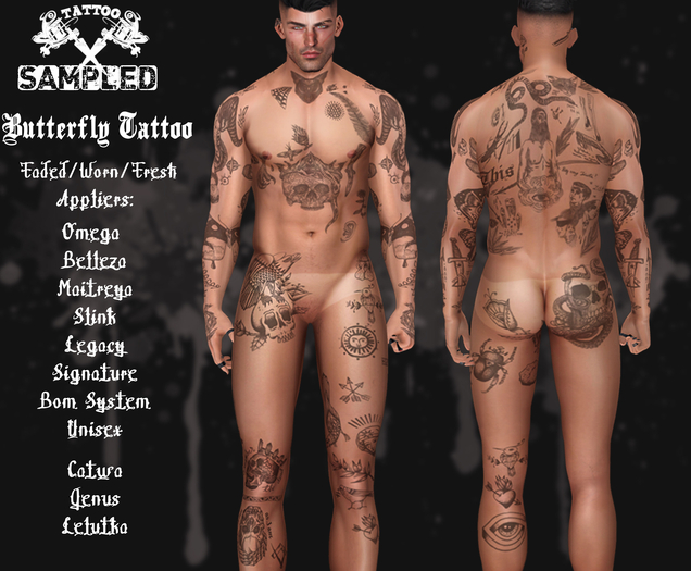 Sampled - Butterfly Tattoo (Unisex) // BOM System & Appliers