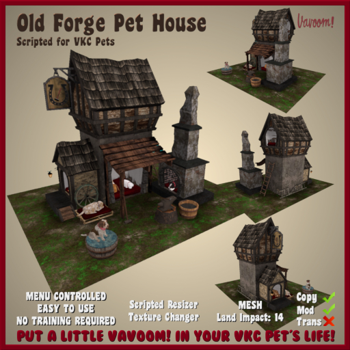 Old Forge Dog House by Vavoom! (Boxed) - Accessories and Toys for Virtual Kennel Club (VKC®) Pets - No Training Required