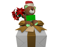 [AE] - Gift Box Shop - Gift Box and Xmas Teddy w Poinsettia 5A
