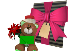 [AE] - Gift Box Shop - Gift Box and Xmas Teddy w Poinsettia 3B