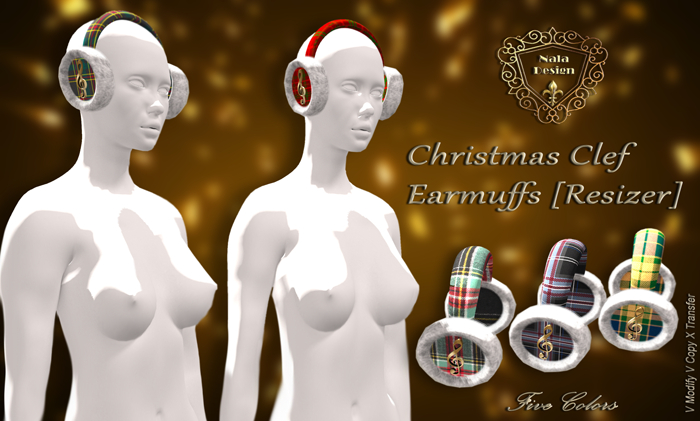 Nala Design - Christmas Clef Earmuffs -  [Resizer]