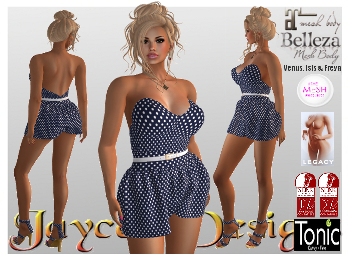 JCD Navy polka dot Romper 