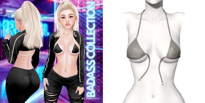 Rebelpill - BadAss Collection Bra Light Grey