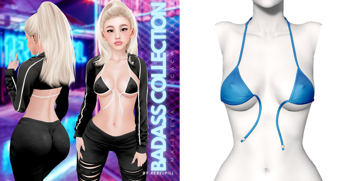 Rebelpill - BadAss Collection Bra Splashy Blue