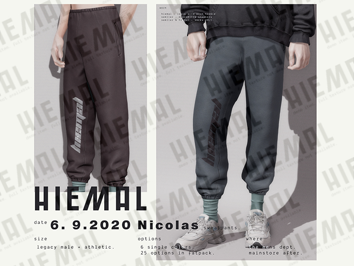 Hiemal - Nicolas Sweatpants Demo