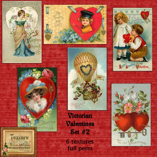 ~TJ~  Victorian Valentines Texture Set #2 Cards