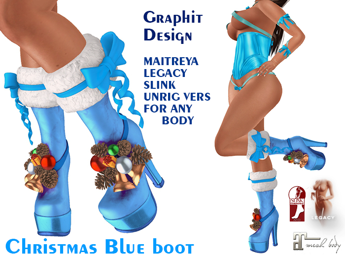 Christmas blue woman shoes Graphit Design