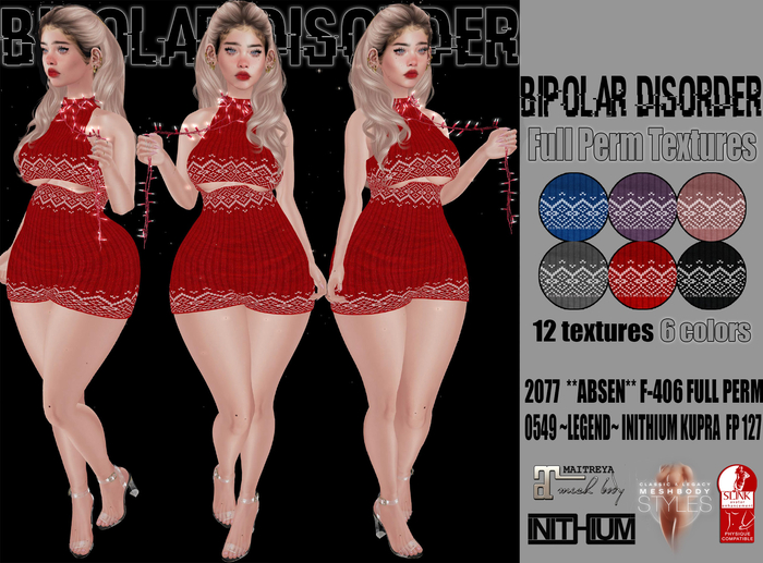 Bipolar Disorder - Christmas SALE FULL PERM 6 Textures Christmas  
