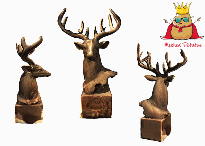 Meshed Potato - Reindeer Head Statue - Full Perm Mesh