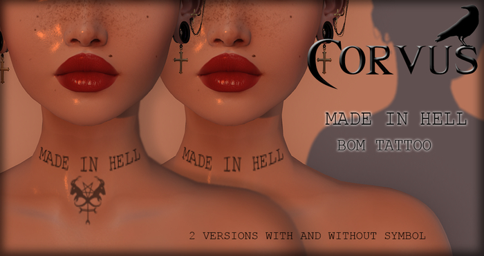 Corvus : Made in Hell Neck Tattoo BOM