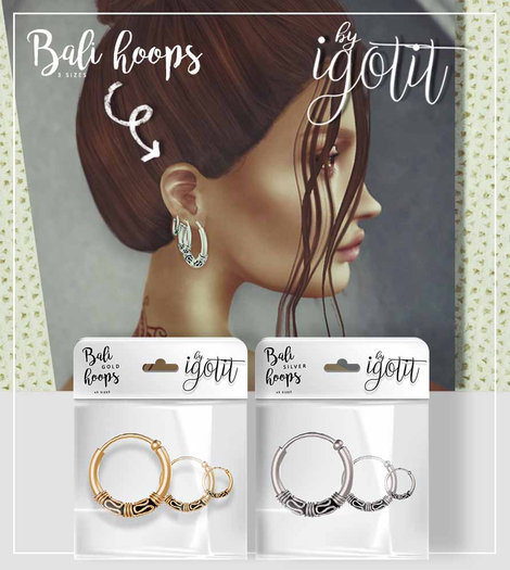 IGOTIT - Bali Hoops (x3) - Silver 