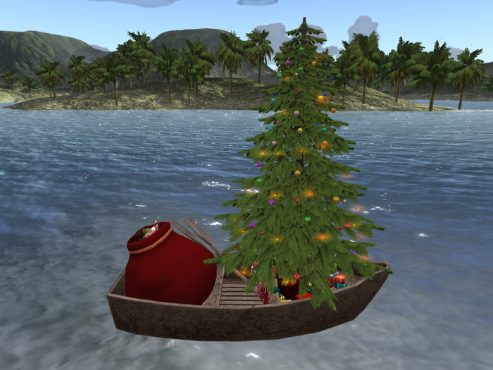 VRDz Decor Tropical Paradise Xmas Tree Boat