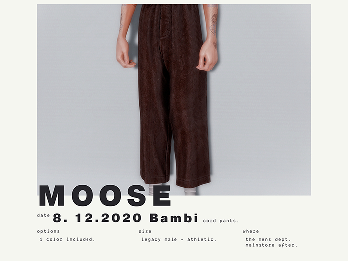 Hiemal - Bambi Cord Pants Moose (boxed)