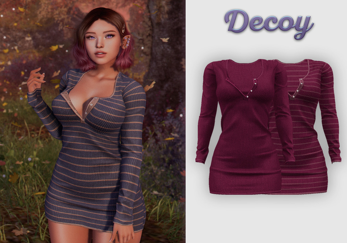 Decoy - Janet Dress: Knit Berry - Maitreya Lara, Belleza Freya, Meshbody Legacy