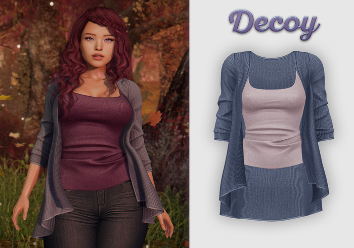 Decoy - Pearla Cardigan: Blue - Maitreya Lara, Belleza Freya, Meshbody Legacy