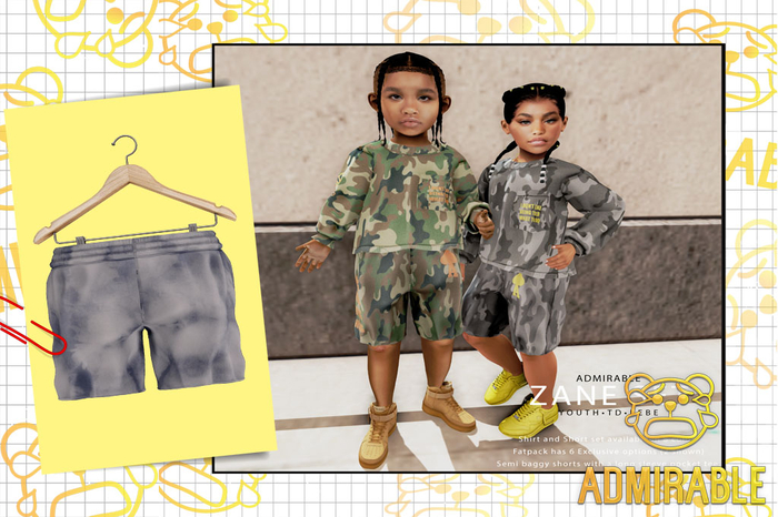 Admirable- Zane Set Shorts (Navy)