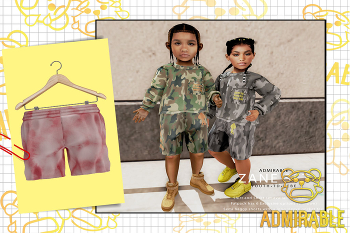 Admirable- Zane Set Shorts (Red)