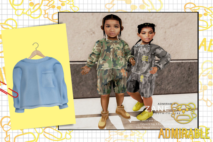 Admirable- Zane Set Shirt (BabyBlue)