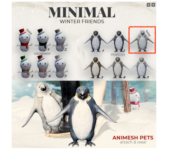 MINIMAL - Winter Friends - Penguin RARE