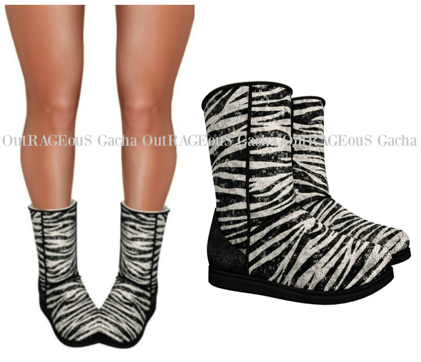 REIGN.- Moon Boots - Zebra Sequins