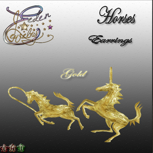 EARRINGS HORSES GOLD
