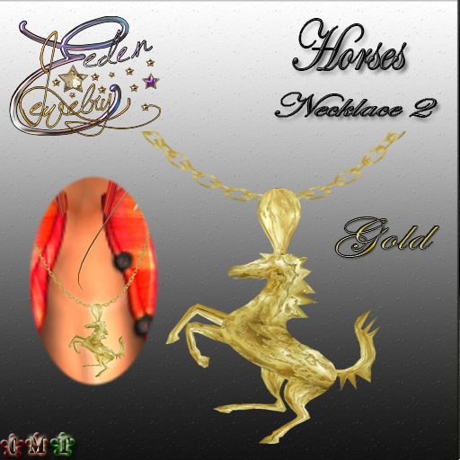 NECKLACE 2 HORSES GOLD FEMALE