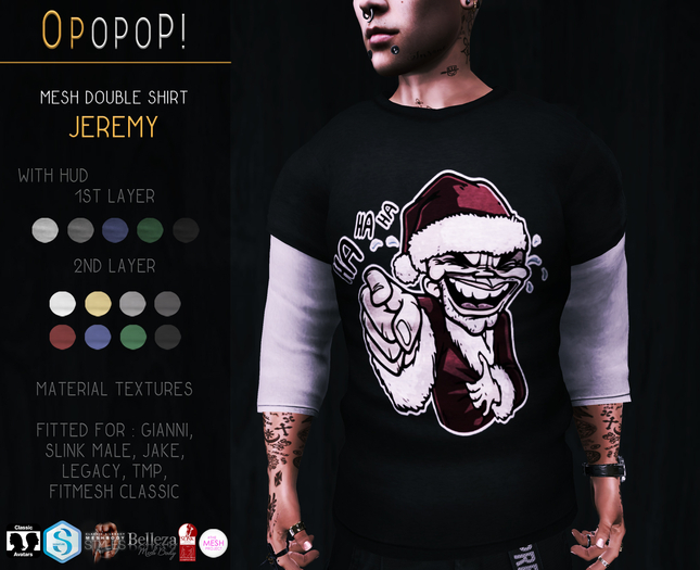 OPOPOP ! Mesh Double T-Shirt JEREMY V#8