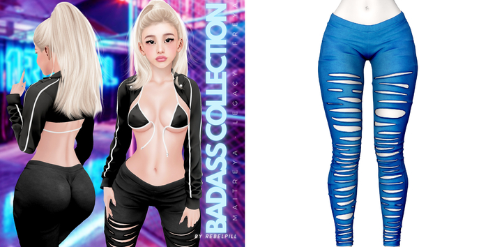 Rebelpill - BadAss Collection Pants Splashy Blue
