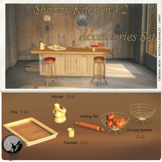 *PC* Shabby Kitchen-V2-Accessories Set