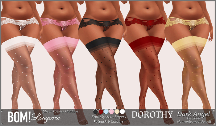 Dark Angel : Dorothy Sheer Toeless Holdups BOM - Fatpack