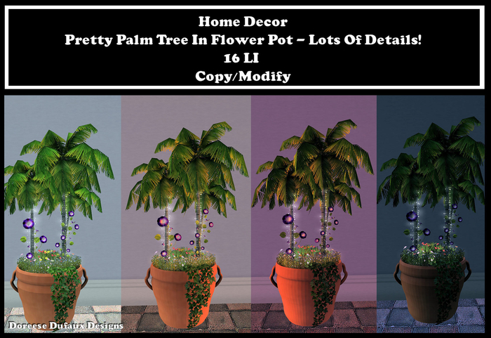 PALM TREE FLOWER POT HOME DECOR