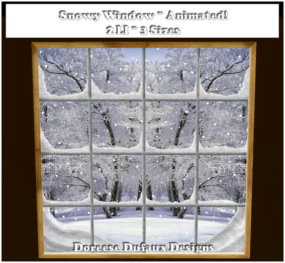 SNOWY WINDOW ANIMATED CHRISTMAS OR WINTER SCENE