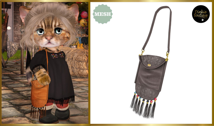 *DB* DINKIES TASSELED BOHO BAG gray