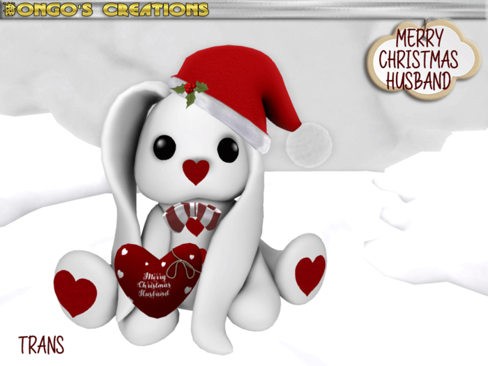 BMC2076- MERRY CHRISTMAS HUSBAND - SNOW BUNNY.
