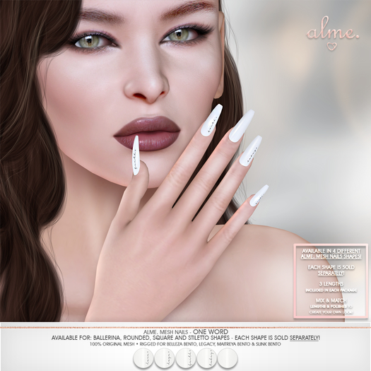 alme. Mesh Ballerina Nails - One Word 2.0 (boxed)