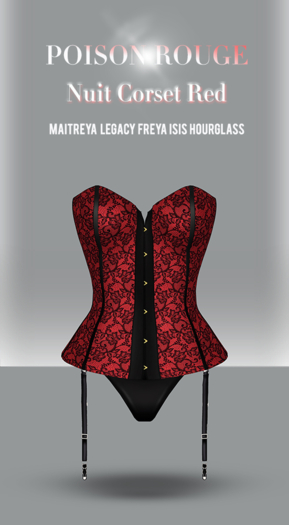 POISON ROUGE Nuit Corset Red