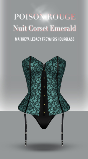 POISON ROUGE Nuit Corset Emerald