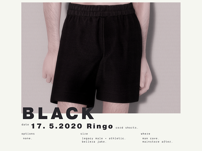 Hiemal - Ringo Cord Shorts Black (boxed)