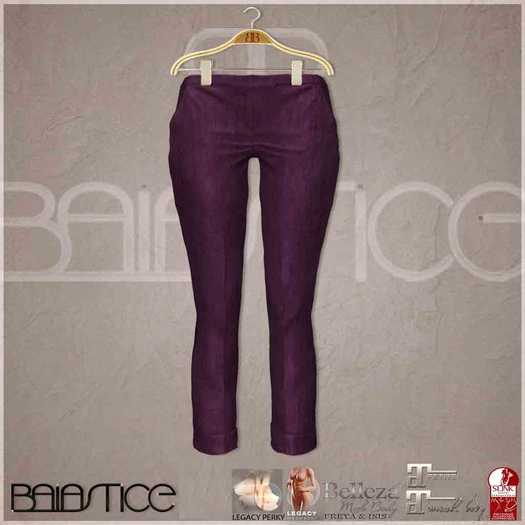 Baiastice_Low Rise Turn Up Trousers-Violet